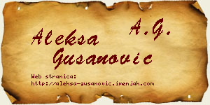 Aleksa Gušanović vizit kartica